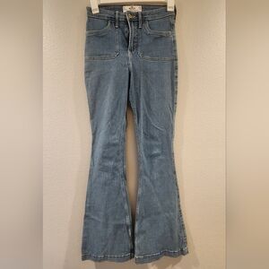 Hollister Classic Blue Flared Women Jeans
